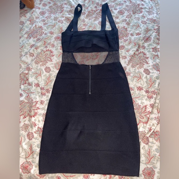 Black Bandage With Lace Dress — BEBE - Picture 4 of 8